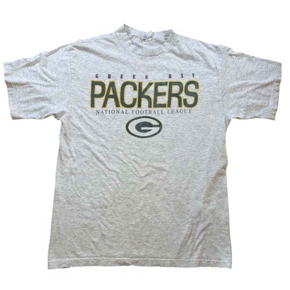 Vintage‎ 90s Green Bay Packers T Shirt NFL Football True Fan Sportswear Gray